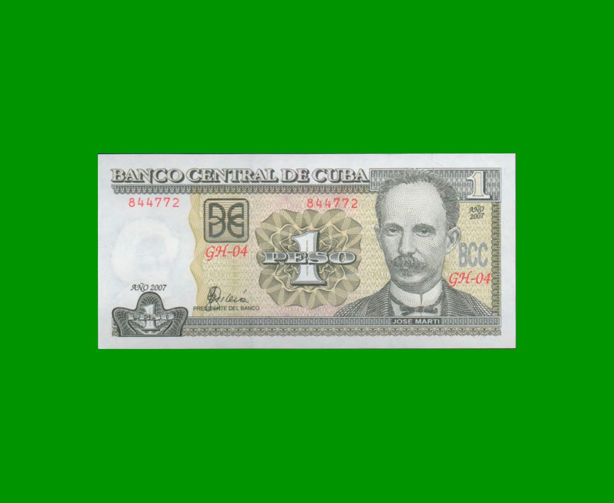 BILLETE DE CUBA PESO, PICK 128b, ESTADO SIN CIRCULAR